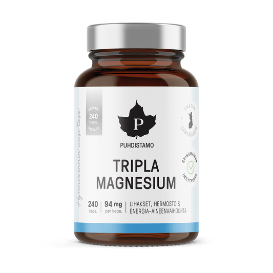 净化所 三重镁 经济装 240粒｜Puhdistamo Tripla Magnesium SÄÄSTÖPAKKAUS 240 kaps.