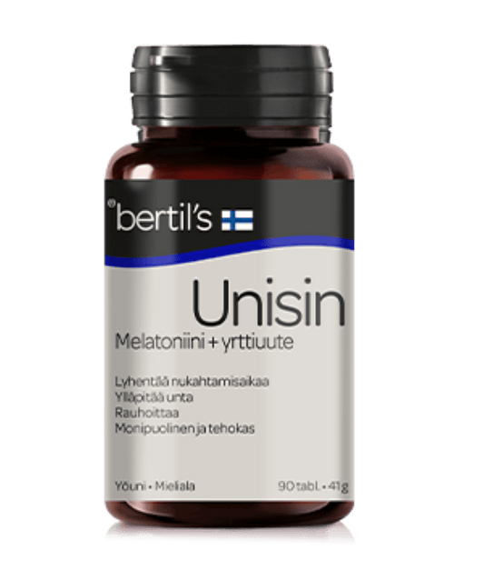 Bertil's Unisin 90片 - 褪黑素+草本提取物｜Bertil's Unisin 90 tabl. - Melatoniini+yrttiuute