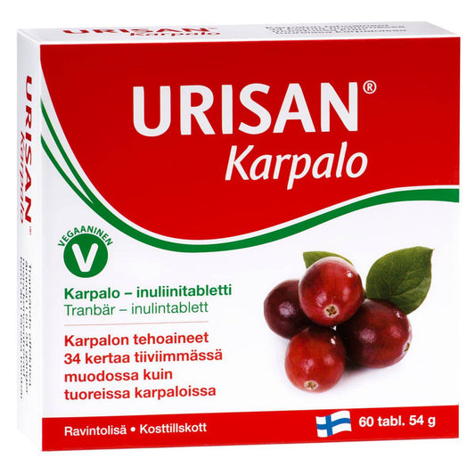 Urisan 蔓越莓-菊粉片 60片｜Urisan - Karpalo-inuliinitabletti 60 tabl.