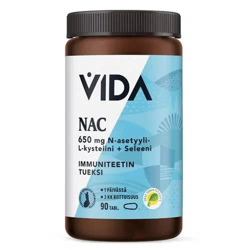 Vida NAC 650毫克 + 硒 90片｜Vida NAC 650 mg + Seleeni 90 tabl.