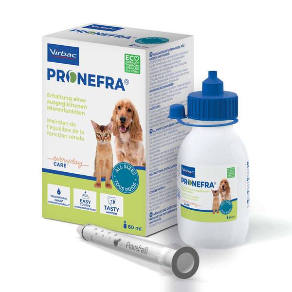 Virbac Pronefra 60 ml - Täydennysrehu munuaistoiminnon tukemiseen kissoille ja koirille｜Virbac Pronefra 60毫升（支持猫犬肾功能营养补充剂）