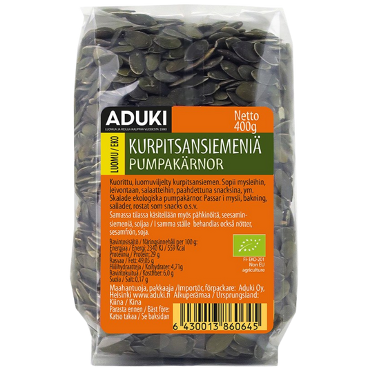 红豆南瓜籽 400 g｜Aduki Kurpitsansiemen 400 g