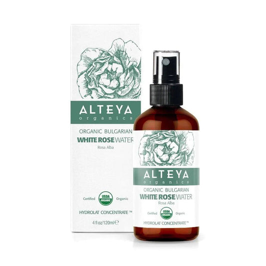 Alteya Organics保加利亚白玫瑰水 - 白玫瑰水玻璃喷雾瓶 120 ml｜Alteya Organics Bulgarian White Rose Water - Valkoruusuvesi Lasisuihkepullo 120 ml