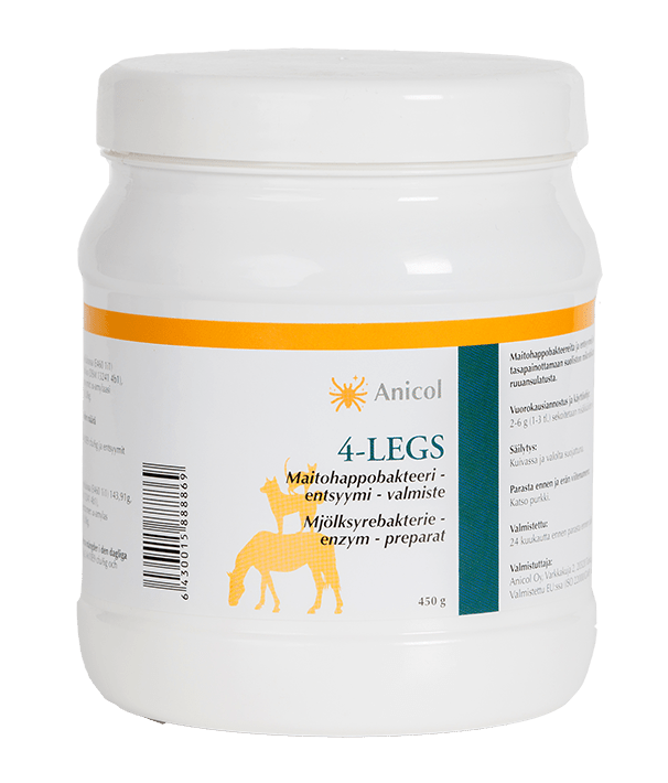 Anicol 4-Legs maitohappobakteeri 450 g - koirille, kissoille ja hevosille｜Anicol 4-Legs乳酸菌粉 450克 - 犬、猫、马通用