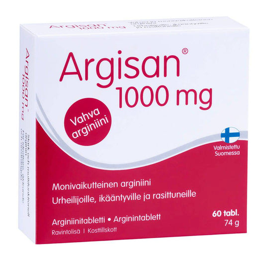 Argisan - 强效L-精氨酸1000毫克60片｜Argisan - Vahva L-arginiini 1000 mg 60 tabl.