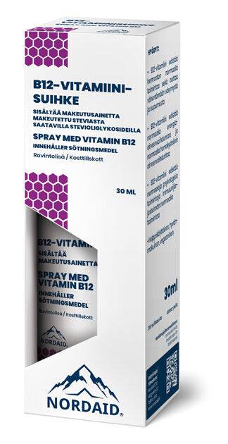 Nordaid B12 - Vitamiini suusuihke 30 ml｜Nordaid B12维生素口腔喷雾 30 ml