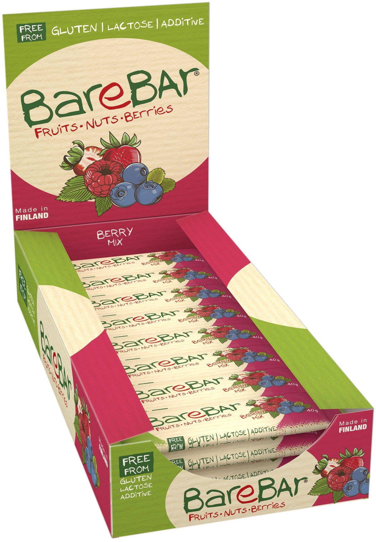 BareBar 浆果混合椰枣棒 24 x 40克 批发装