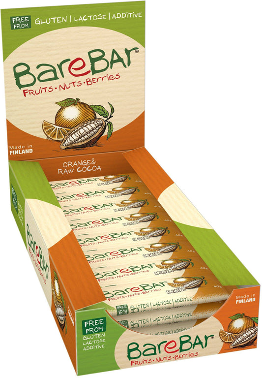 BareBar 橙味生可可棒 24 x 40克 批发装