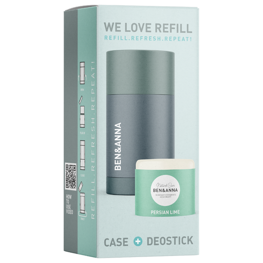 Ben & Anna Persian Lime - 止汗膏外壳+替换装 40 g｜Ben & Anna Persian Lime - Deodorantti Kotelo + Täyttöpakkaus 40 g
