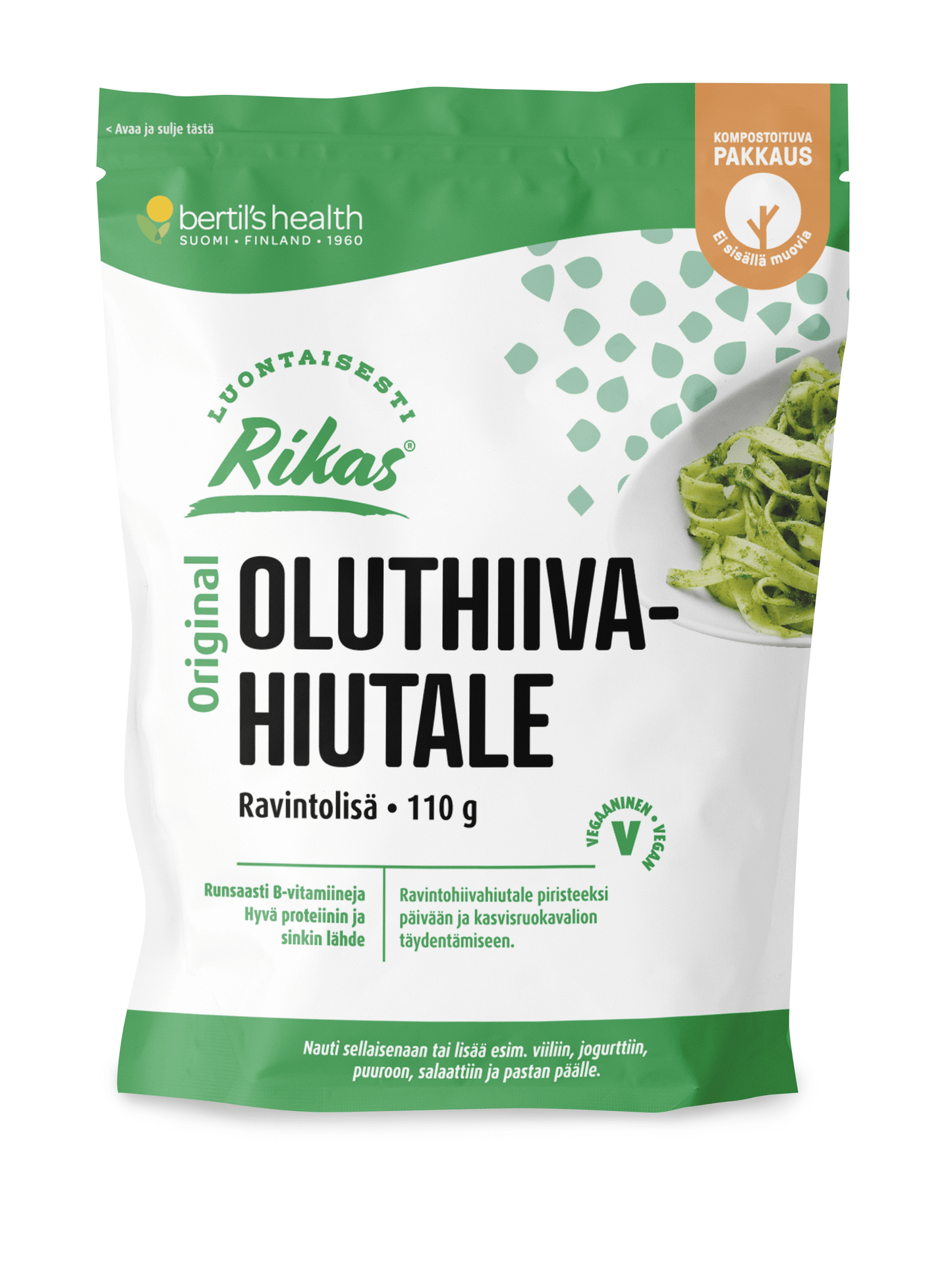 Bertil's Health Rikas Oluthiivahiutale 110 g｜Bertil's Health 丰富啤酒酵母片 110 g