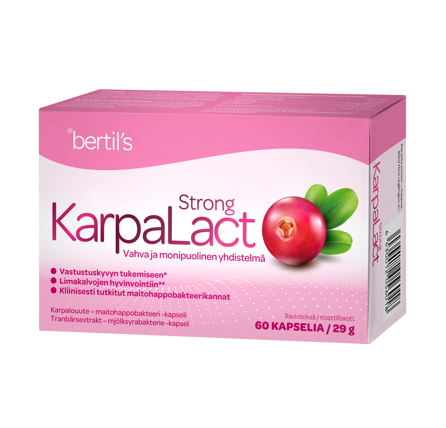 伯特利氏蔓越莓提取物强效版 60粒｜Bertil's KarpaLact Strong - Karpalouute 60 kaps.