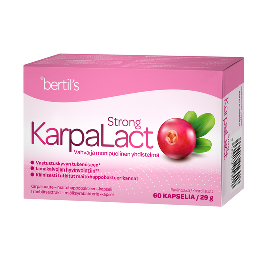 伯特利氏蔓越莓提取物强效版 60粒｜Bertil's KarpaLact Strong - Karpalouute 60 kaps.