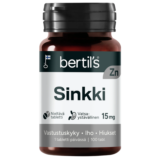 Bertil's 锌 15毫克 100片｜Bertil's Sinkki 15 mg 100 tabl.
