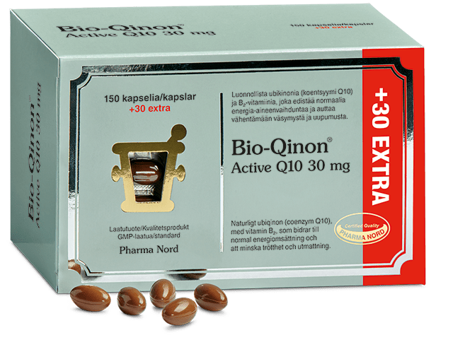 Pharma Nord Bio-Qinon Active Q10 30毫克 150+30粒｜Pharma Nord Bio-Qinon Active Q10 30 mg 150+30 kaps.