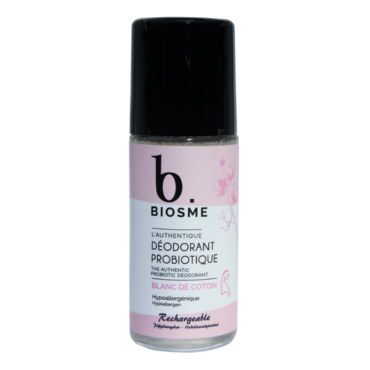 Biosme 益生菌滚珠止汗剂 白棉香型 50 ml｜Biosme Probiotic Deodorant Blanc de Coton - Roll-On Deodorantti 50 ml