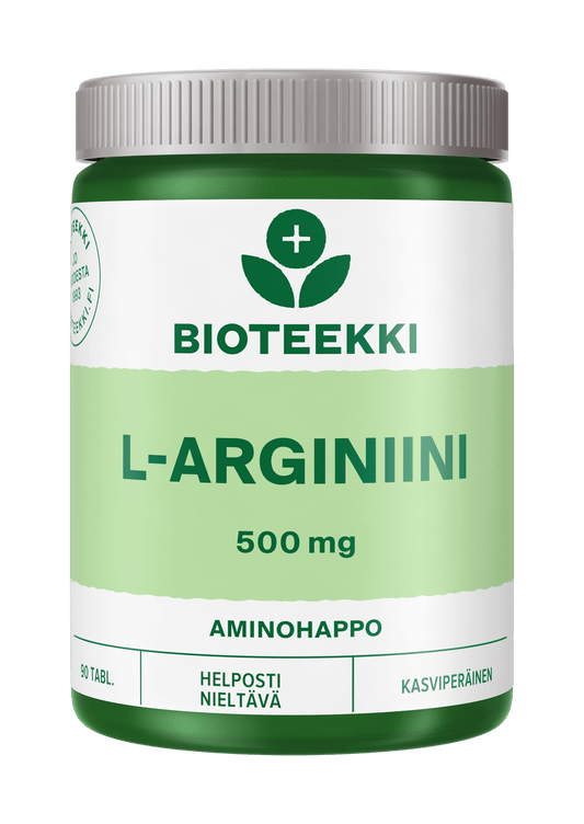 生物科技 L-精氨酸 500毫克 90片｜Bioteekki L-Arginiini 500 mg 90 tabl.