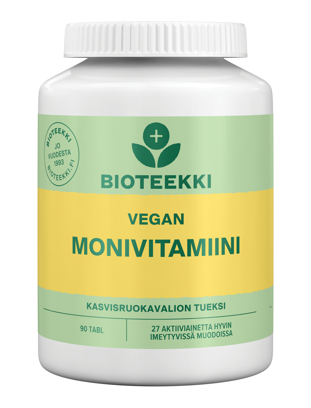 Bioteekki Vegan Monivitamiini 90 tabl.｜Bioteekki 纯素多种维生素 90 片。