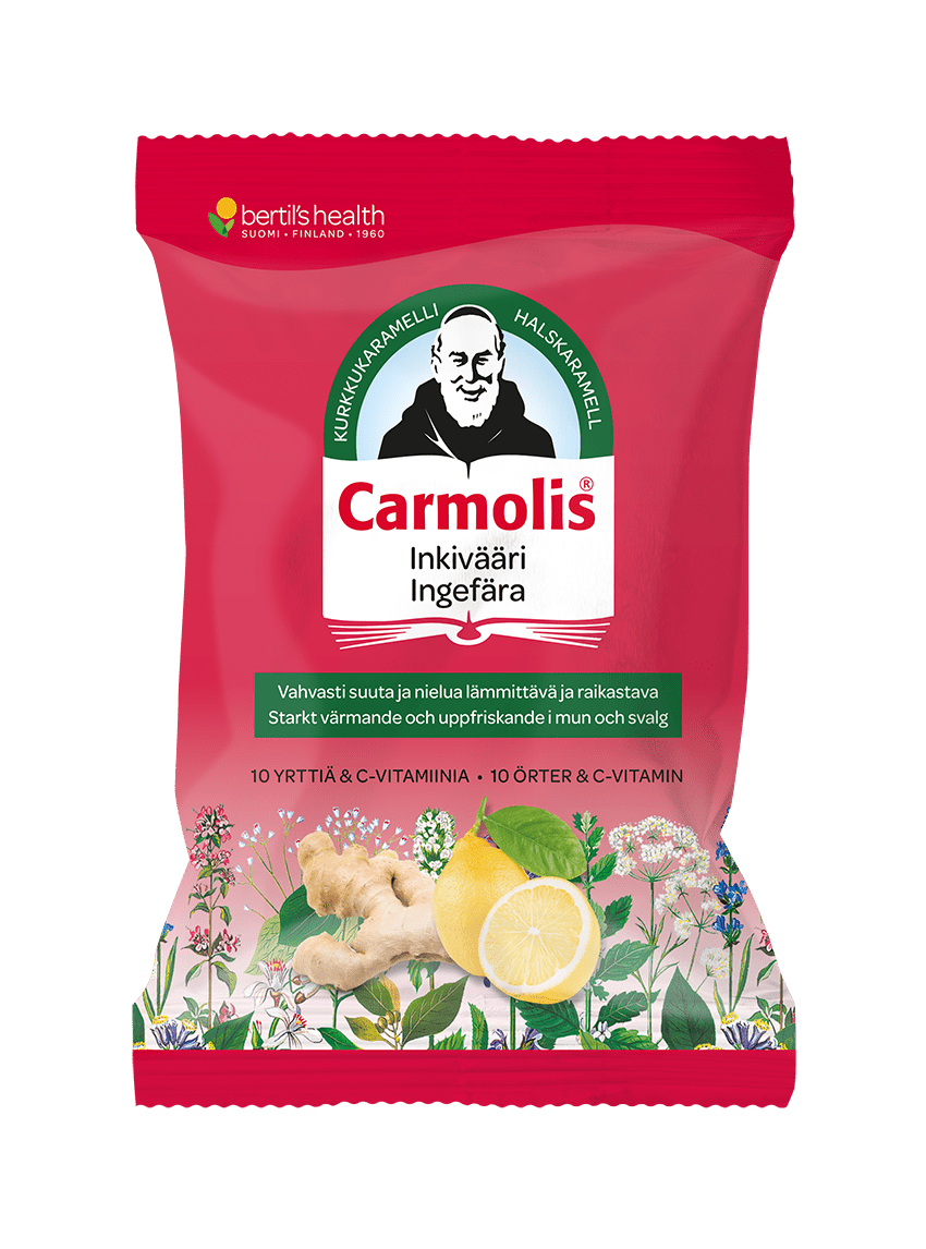 Carmolis 姜味润喉糖 75 g｜Carmolis Inkivääri Kurkkukaramelli 75 g