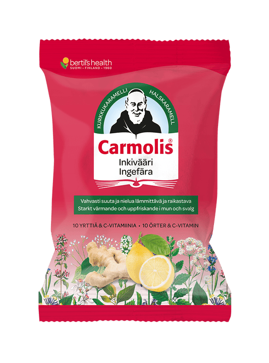 Carmolis 姜味润喉糖 75 g｜Carmolis Inkivääri Kurkkukaramelli 75 g