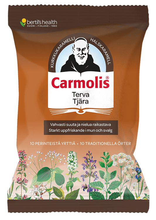 卡尔莫利斯焦油草本硬糖 75 g｜Carmolis Terva Yrttikaramelli 75 g