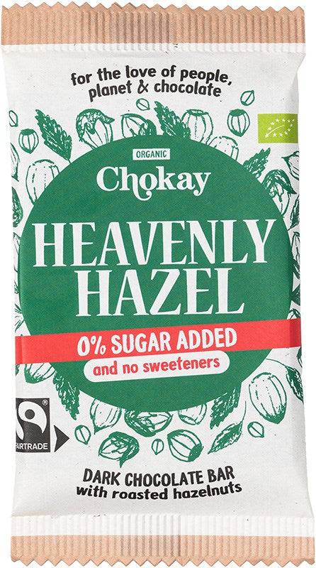乔凯天堂榛子巧克力棒 - 无糖黑巧克力榛子 70 g｜Chokay Heavenly Hazel Chocolate Bar - Tumma Suklaa Hasselpähkinä Sokeriton 70 g