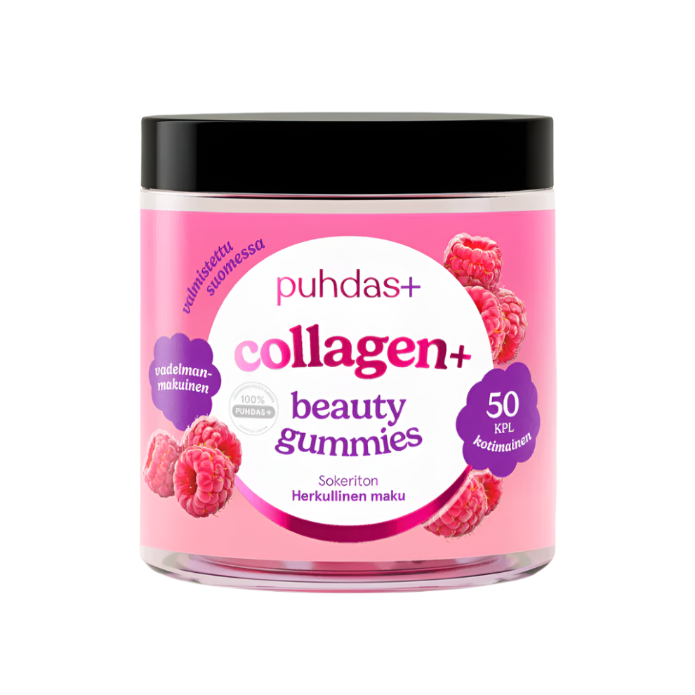 Puhdas+ Collagen+ Beauty Gummies Vadelma 50 kpl｜Puhdas+ 胶原蛋白+美容软糖覆盆子 50 kpl