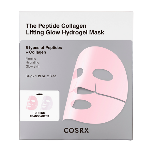 COSRX胜肽胶原蛋白提亮水凝胶面膜 3 kpl｜COSRX The Peptide Collagen Lifting Glow Hydrogel Mask - Kasvonaamio 3 kpl