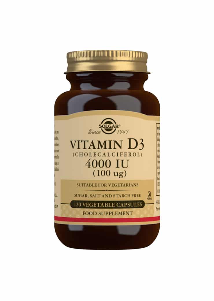 Solgar Vitamin D3 4000IU (100µg) - D3-vitamiini 120 kaps.｜Solgar 维生素 D3 4000IU (100 µg) - 维生素 D3 120 粒。