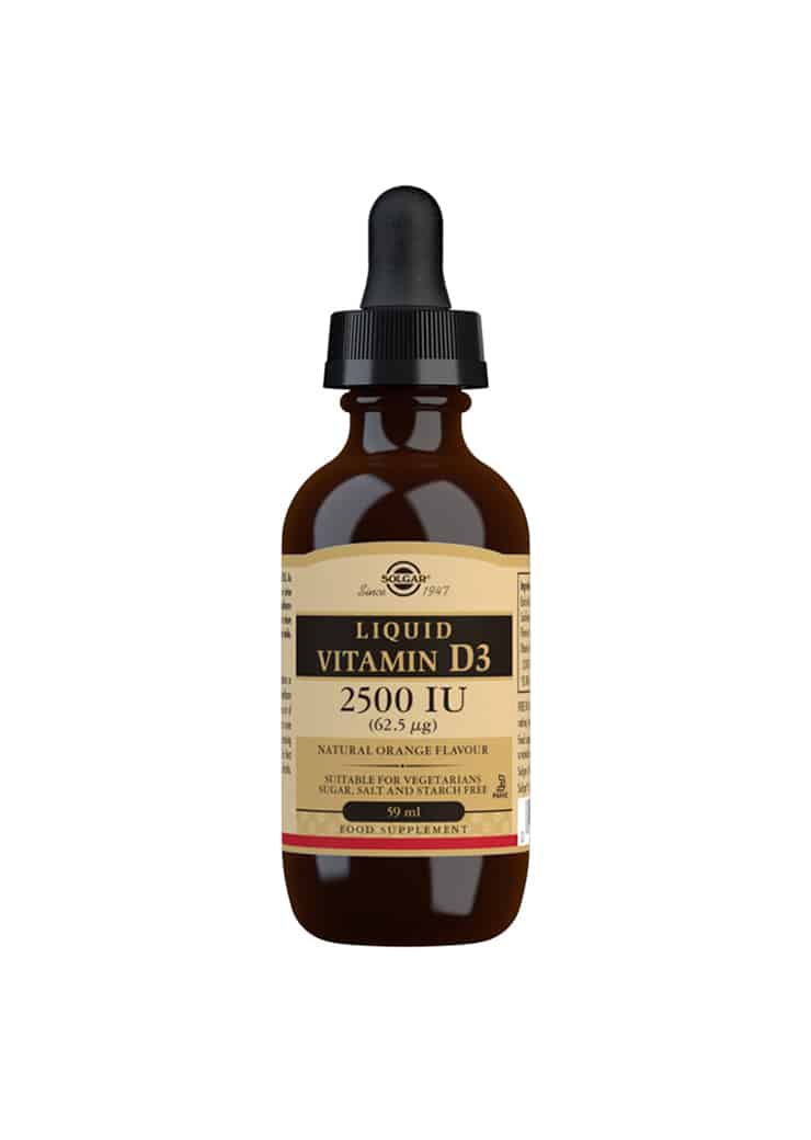 Solgar Liquid Vitamin D3 62,5 µg - Nestemäinen D3-vitamiini 59 ml｜Solgar 液体维生素 D3 62.5 µg - 液体维生素 D3 59 ml
