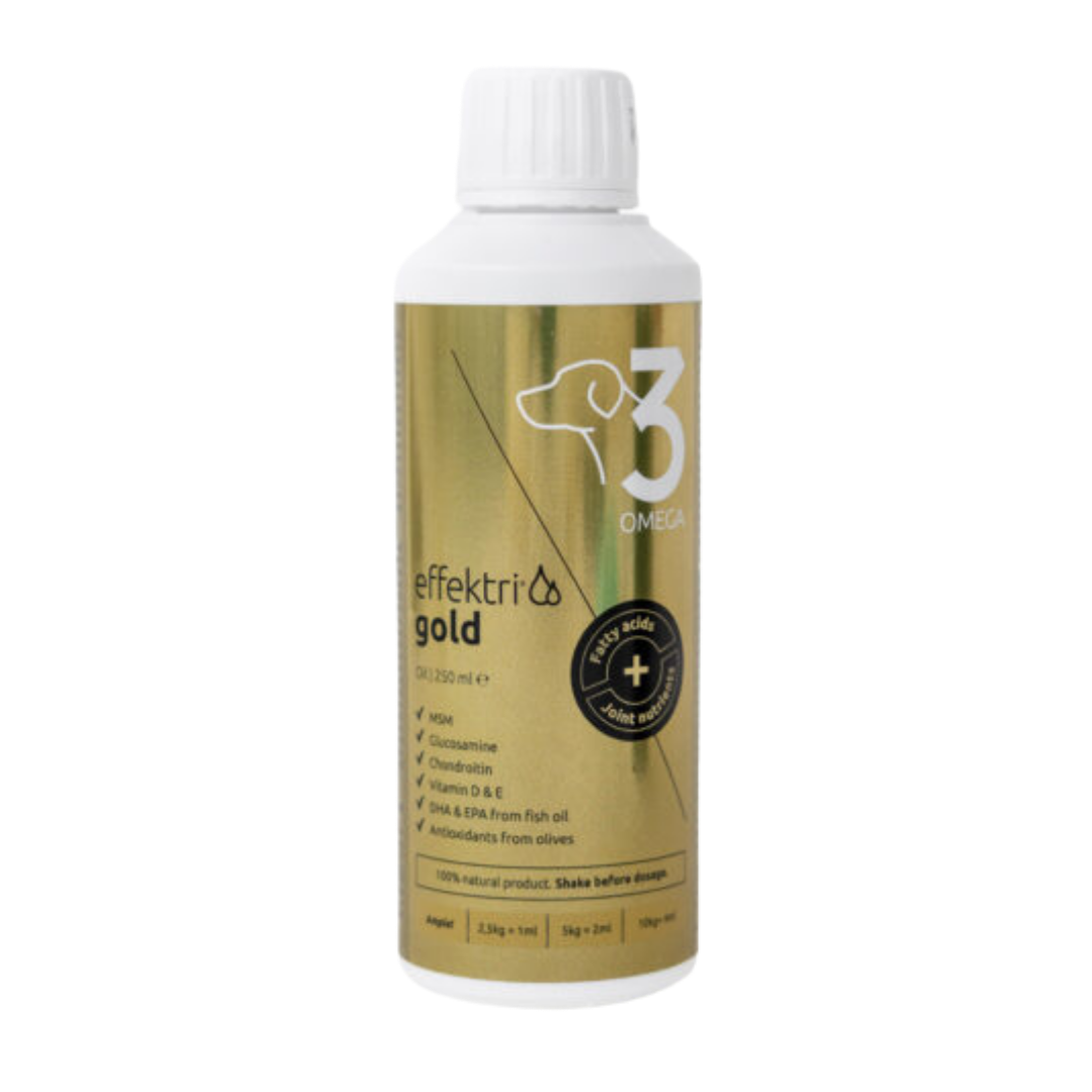 Effektri Gold Dog - Omega-3 + Nivelravinteet Koirille 250 ml｜Effektri Gold Dog 犬用Omega-3+关节营养补充剂 250 ml