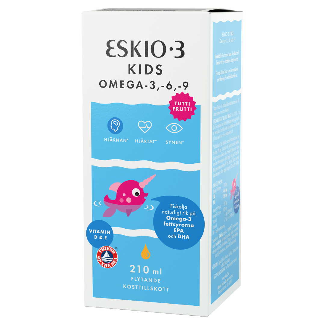 Eskio-3 儿童Omega-3鱼油 210毫升 - 水果糖味｜Eskio-3 Kids Omega-3 Kalaöljy 210 ml - Maku tuttifrutti