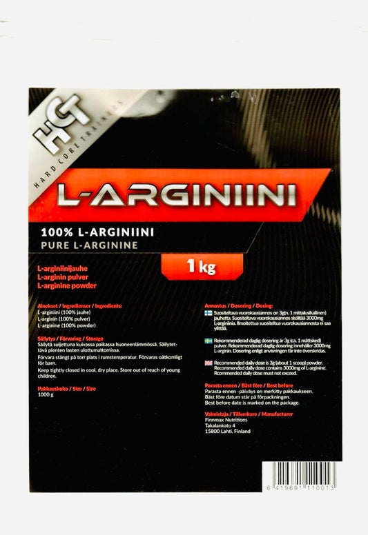 Finnmax HCT 100% L-精氨酸 1 kg｜Finnmax HCT 100% L-Arginiini 1 kg