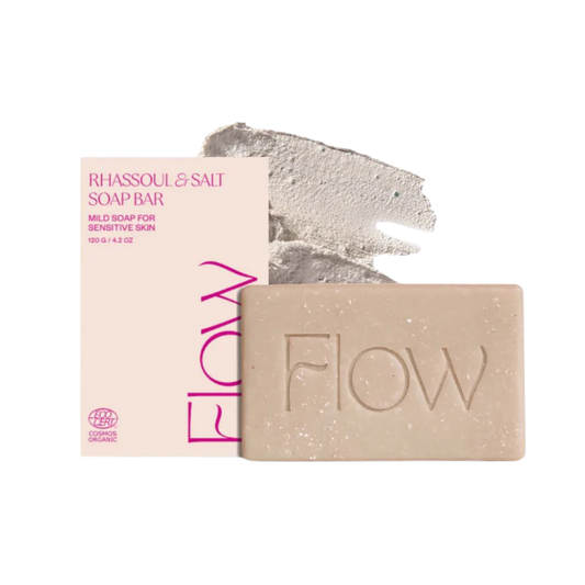 摩洛哥黏土盐皂 120 g｜Flow Rhassoul & Salt Soap Bar - Saippua hiuksille ja vartalolle 120 g