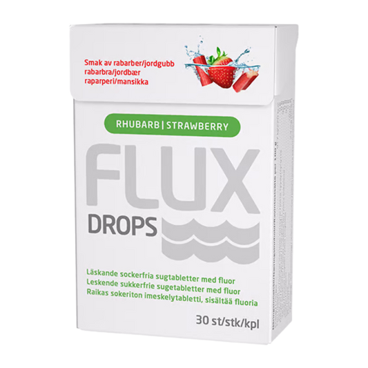 Flux滴剂 大黄&草莓 30 kpl｜Flux Drops Raparperi & Mansikka 30 kpl