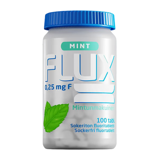 Flux含氟片 薄荷 100片｜Flux Fluoritabletti Minttu 100 tabl.
