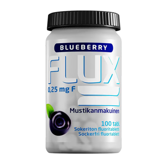 Flux含氟片 蓝莓 100片 - 有效期至08/2026｜Flux Fluoritabletti Mustikka 100 tabl. - Päiväys 08/2026