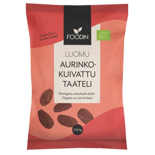 Foodin 日晒枣，有机 250 g｜Foodin Aurinkokuivattu Taateli, Luomu 250 g