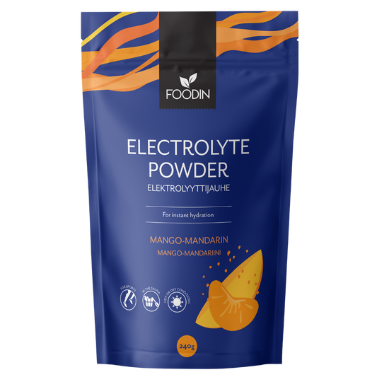 Foodin 电解质粉 芒果-柑橘 240 g｜Foodin Elektrolyyttijauhe Mango-Mandariini 240 g