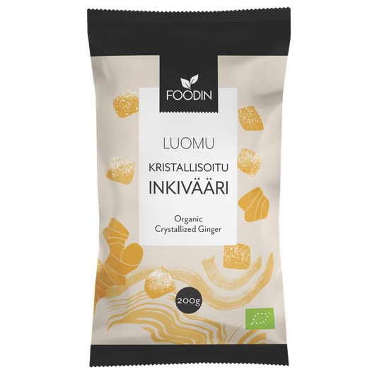 有机结晶姜 200 g｜Foodin Kristallisoitu Inkivääri Luomu 200 g