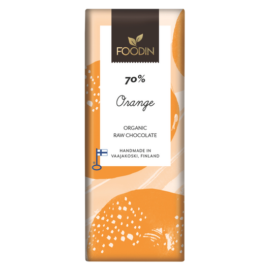橙味生巧克力70%｜Foodin Orange raakasuklaa 70%