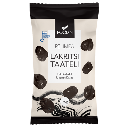 Foodin 有机甘草枣 170 g｜Foodin Lakritsitaateli Luomu 170 g
