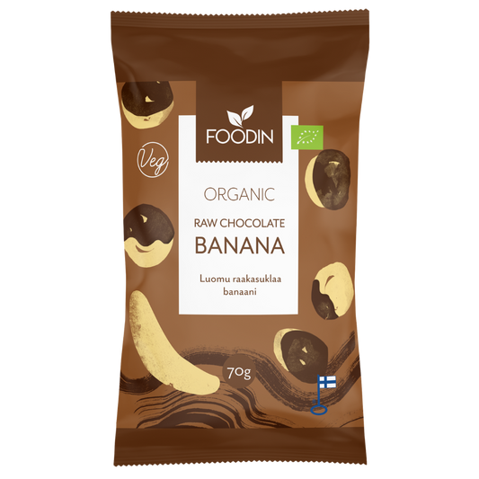 Foodin 有机生巧克力香蕉 70 g｜Foodin Raakasuklaa Banaani Luomu 70 g