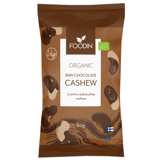 Foodin 有机生巧克力腰果 60 g｜Foodin Raakasuklaa Cashew Luomu 60 g