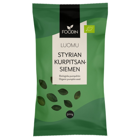 Foodin 有机南瓜籽 500 g｜Foodin Kurpitsansiemen Luomu 500 g