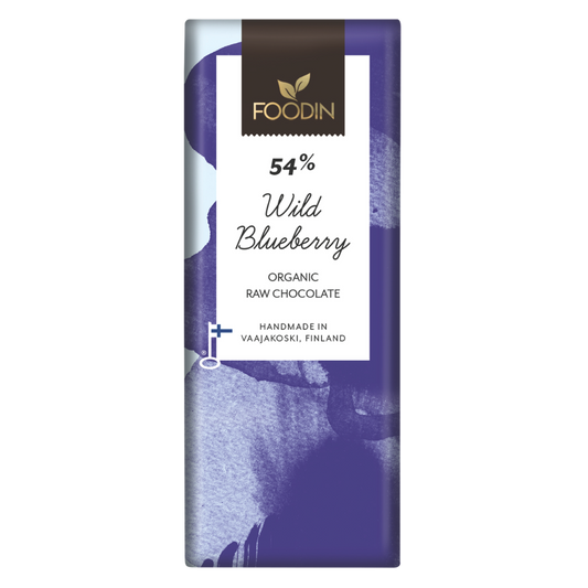野生蓝莓生巧克力54% 40克 - 日期01/2027｜Foodin Wild Blueberry Raakasuklaa 54% 40 g - Päiväys 01/2027