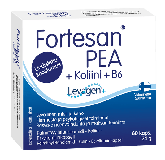 Fortesan PEA+胆碱+B6 60粒｜Fortesan PEA + Koliini + B6 60 kaps.