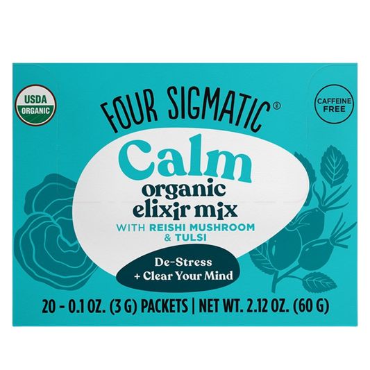Four Sigmatic 蘑菇镇静饮品混合粉 - 灵芝饮品粉 20袋装 - 停产｜Four Sigmatic Mushroom Calm Elixir Mix - Reishijuomajauhe 20 annospussia - poistuu