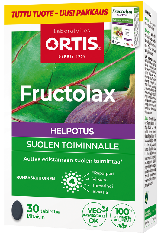 Fructolax 轻松 - 促进肠道功能 30片｜Fructolax Helpotus - Suolen toiminnalle 30 tabl.