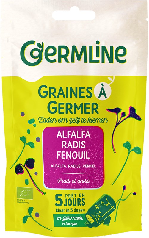 Germline紫花苜蓿-萝卜-茴香发芽种子混合 150 g｜Germline Alfalfa-Retiisi-Fenkoli Siemensekoitus idätykseen 150 g