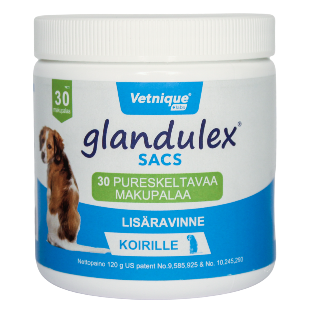 Vetnique Glandulex Sacs - 犬用营养补充剂 30片咀嚼片｜Vetnique Glandulex Sacs - Lisäravinne koirille 30 purutabl.